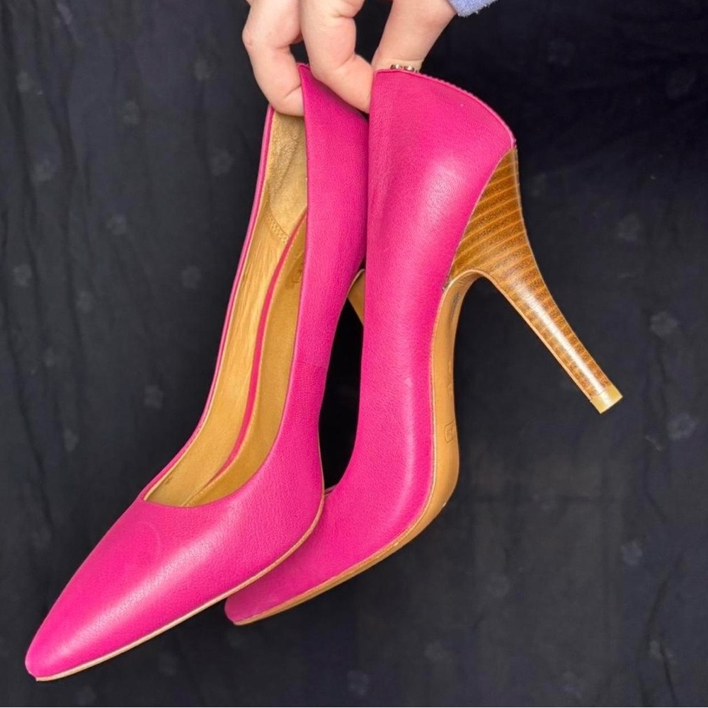 Coach Vibrant Pink Leather Heels